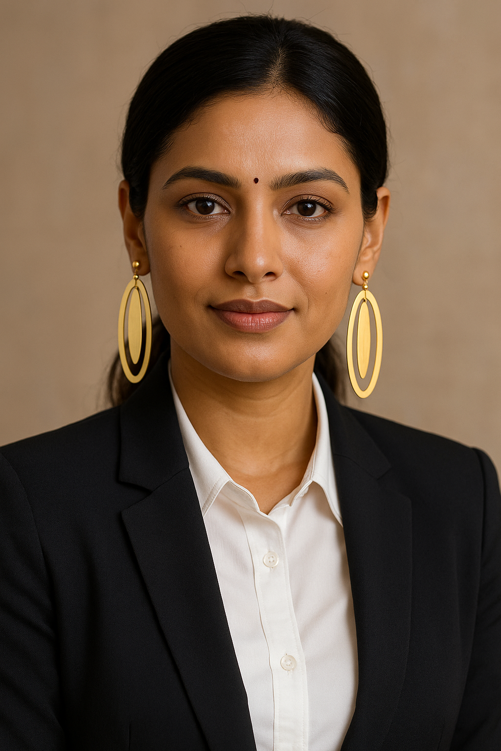 Elegant Dual Oval Gold-Toned Statement Earrings